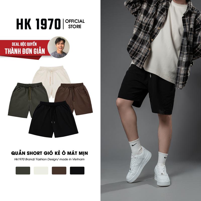 HK1970 x THÀNH ĐƠN GIẢN Quần Short Gió Basic Nam Nữ Unisex Chất Vải Gió Cao Cấp Mềm Mịn Form Ống Ngang Gối Q211