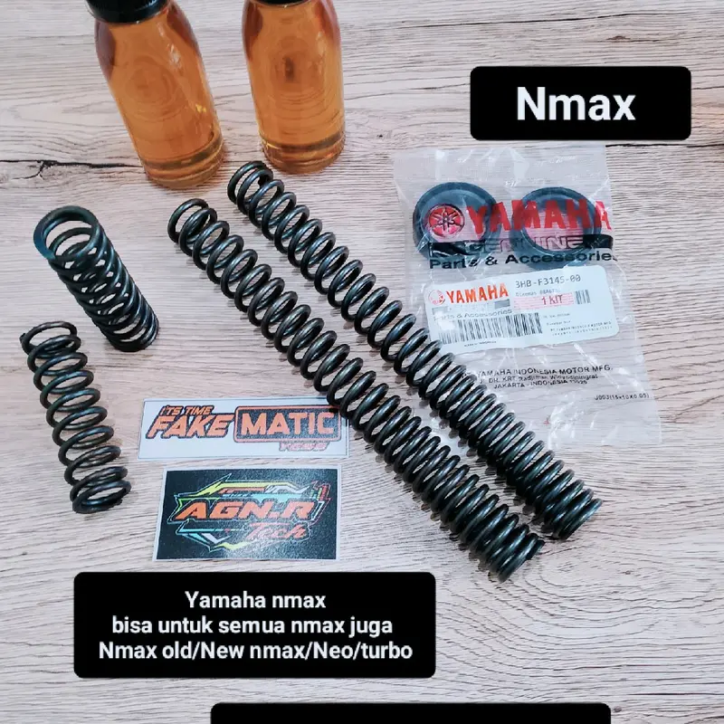 LOWERING KIT DOWNSIZE NMAX-PCX-ADV-AEROX OLD-NEW AEROX-AEROX ALPHA-AEROX TURBO-PENURUN SHOCK DEPAN (PAKET PER SULING+PER SHOCK+OLI REBOUND DOWNSIZE) 1
