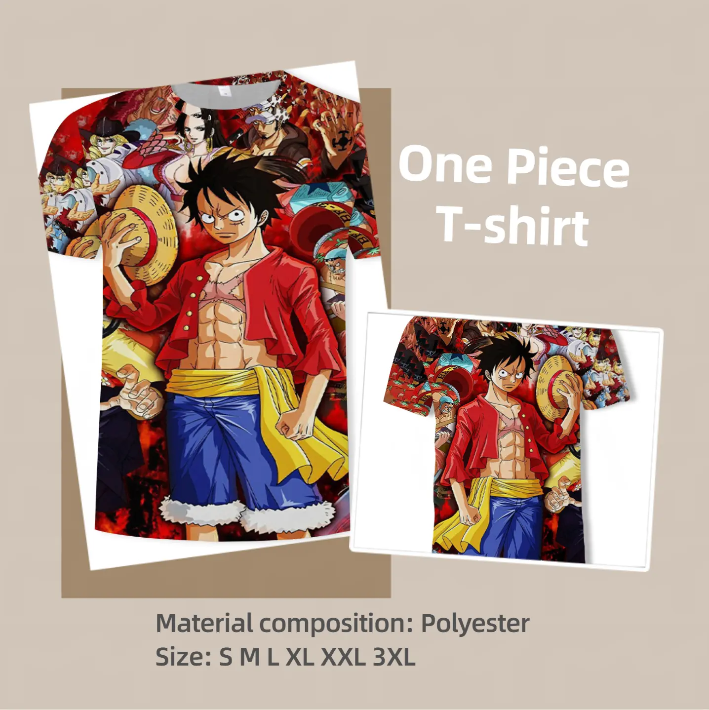 One Piece Luffy Graphic Anime Men T-shirt Summer Fashion Casual Streetwear Outfit