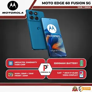 [ TIKTOK ] MOTOROLA EDGE 60 FUSION 5G ( 12GB/256GB ) | MEDIATEK DIMENSITY 7400 | 50MP MAIN CAMERA | 5500MAH BATTERY | 6.7" INCH 4D CURVED DISPLAY 120Hz
