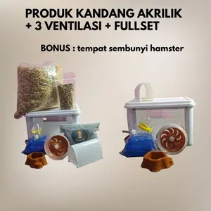 kandang hamster box modif akrilik+ 3 ventilasi udara terbaik dan termurah fullset cocok untuk hamster