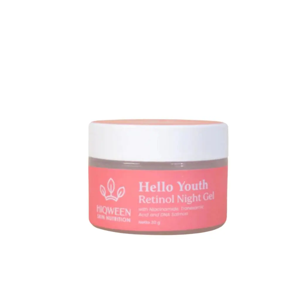 Hiqween Hello Youth Retinol Night Gel REFORMULA - Gel Mask Cream Malam untuk Flek Hitam dan Melasma