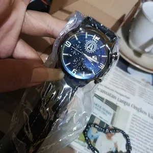 Free Gelang !! ( BISA COD ) Jam Tangan Kasual Analog Pria Tali Rubber Chrono Variasi Body Bulat Stainless Steel Anti Air Watchess Hiasan