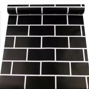 Wallpaper Dinding Bata Hitam Ukuran 45 cm x 8 meter Kertas Pvc