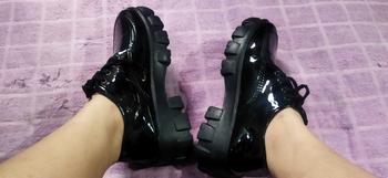 Product Review of Lovely Sepatu Sekolah Docmart Wanita Loafers Hitam Terbaru 2024 Fashion Korean Style Premium Import Quality R-15 Bisa COD Karet Shoes Kerja Hitam Kasual from ** 1