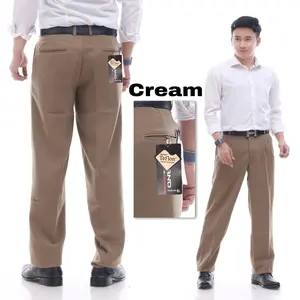 CELANA KANTOR SEMI BEGY PRIA TERLARIS Panjang Formal Kain Tebal Lembut Hitam Kerja Standar bahan