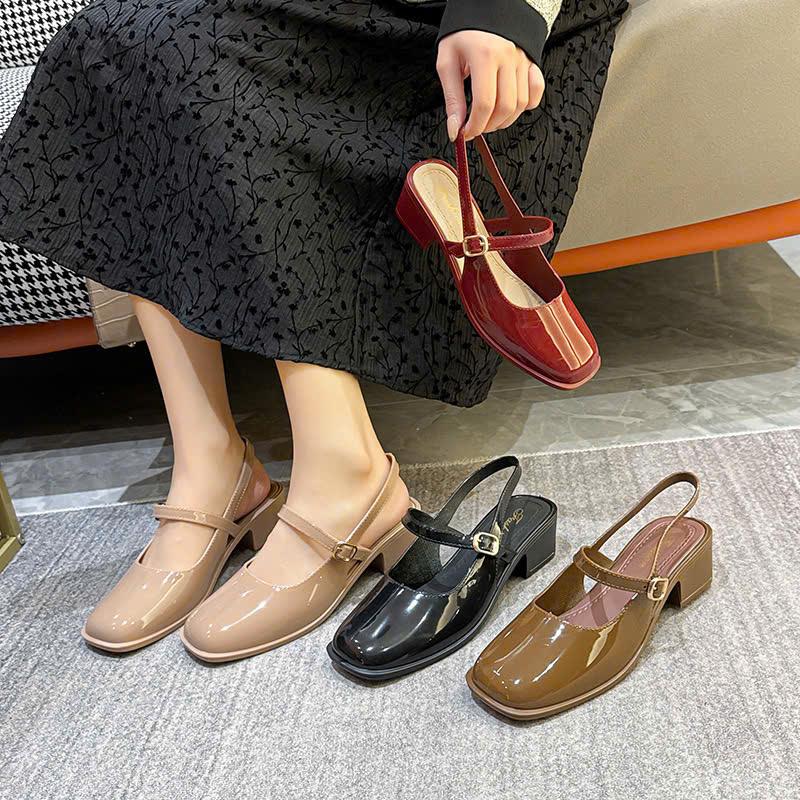 Dép quai hậu nữ mềm nhẹ êm màu kem đen nâu giaydepsieuben 601 S123