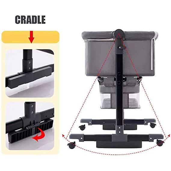 [Ready Stock] Baby Cradle Crib Bed Height Adjustable Bed Safe Co-Sleeping with Detachable Side Panel for 0-2 Years 1