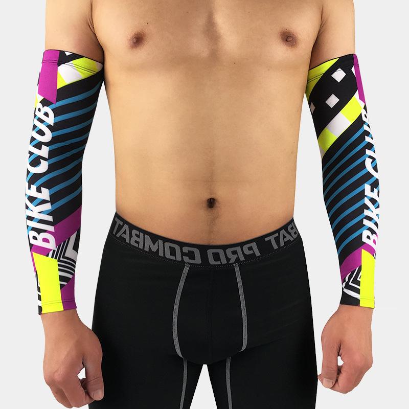 Breathable sports cycling arm sleeves for men and women, suitable for outdoor activities like hiking, fishing, and basketball, with sun protection and made of ice silk material