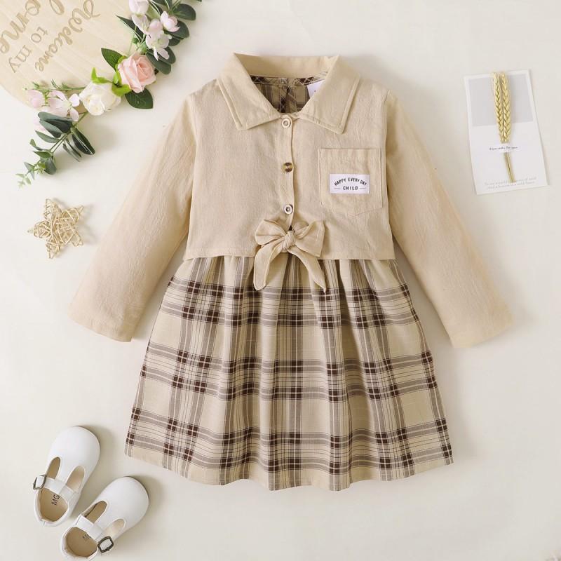 Product Introduction of Baby Brother And Sister Matching Outfits, Plaid Floral Sleeveless Dress And Small Jacket+Boys Plaid Shirt Top And Pants Set 2Pcs 63