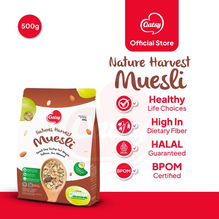 Gambar OATSY Muesli Natures Harvest 500gr dari Oatsy Oatmeal & Muesli Kota Administrasi Jakarta Barat Tokopedia