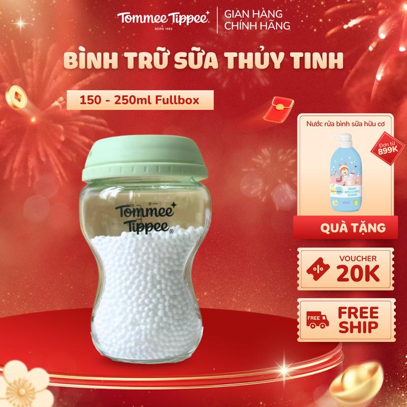  Bình T.rữ Thuỷ Tinh Tommee Tippee Natural Start 150ml 250ml - Chất Liệu Cao Cấp An Toàn Cho Bé 