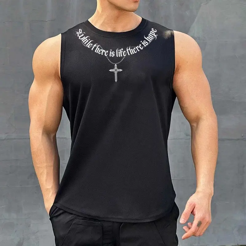 Men's Breathable Weight Training Performance Stringer Tank Top - Pink