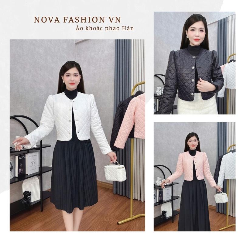 A01 Áo khoác phao Hàn dáng croptop - Áo khoác nữ mùa đông