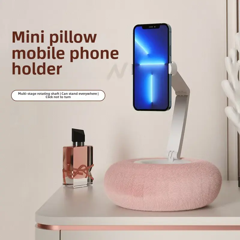 Tablet Stand Pillow, Compatible with 4.7"-13" Phone/Tablet, iPad, iPhone, Samsung, Google, Kindle, 360°Adjustable Phone Holder for Bed with Soft Plush Fabric, and Detachable Bowl