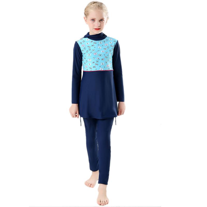 Product Introduction of Girls' Conservative Swimsuit: Burkini Beachwear for Kids 1
