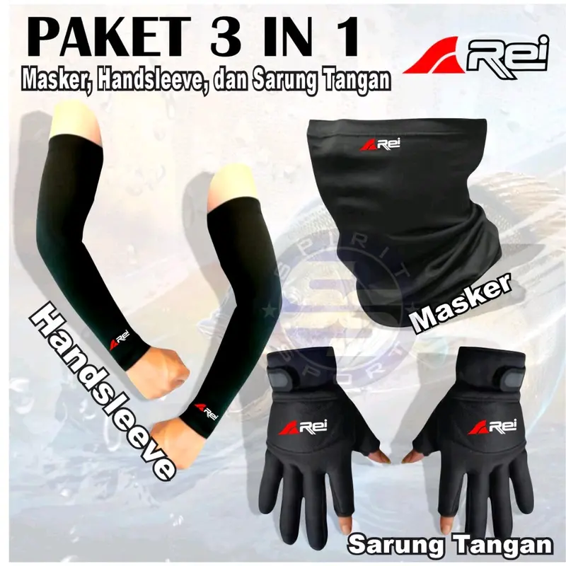 Paket Murah 3 in 1 Buff Masker gunung deker tangan dan sarung tangan motor premium 0