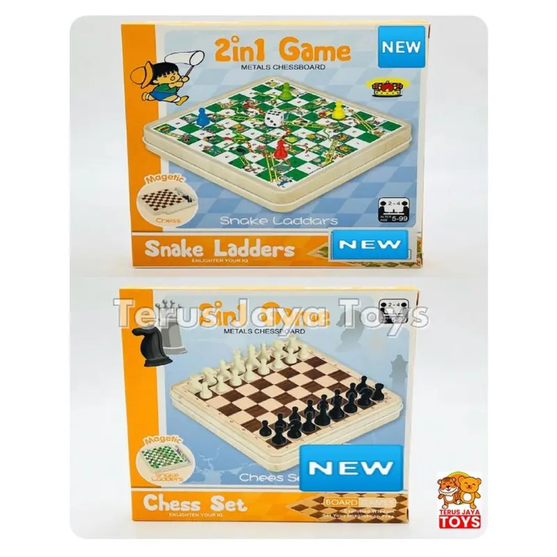 MAINAN ULAR TANGGA SNAKE & LADDERS / MAINAN CATUR 2IN1 5