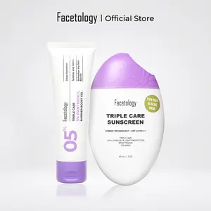 Facetology Bundling Moisturizer Triple Care 5% Panthenol Barrier Boost Gel 40gr & Triple Care Sunscreen SPF 40 PA+++ 40ML