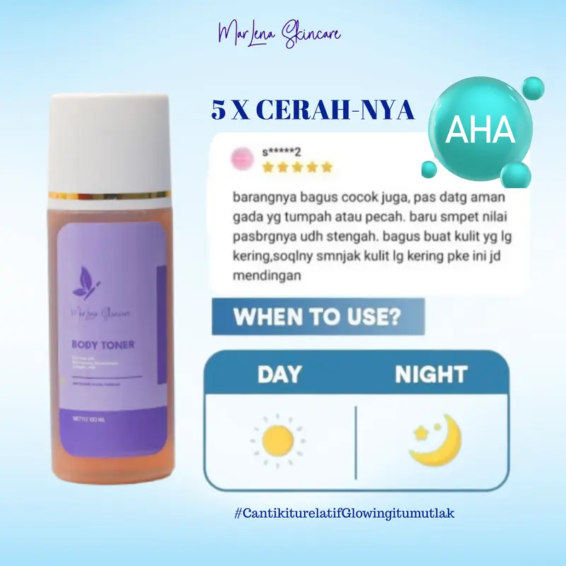 PAKET HEMAT 2PCS TONER BADAN MARLENA BPOM FREE KAPAS 2