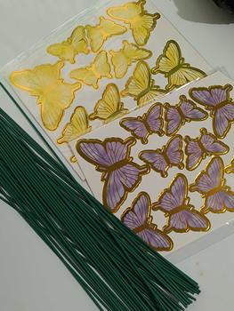 Product Review of Bronzing Smudged Butterfly paper decorations (bouquet, cake, card) from C**l 0