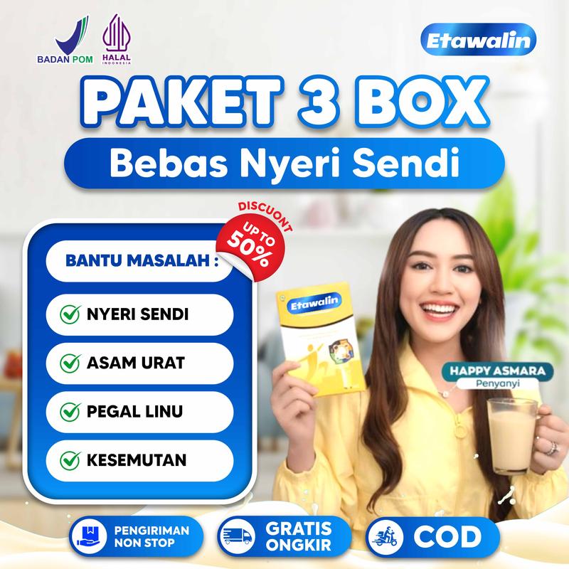 Susu Etawalin Original Asli 3 Box Etawalin Official Susu Untuk Tulang Sendi Asam Urat  Susu Kambing Etawa Bubuk Halal BPOM 200 Gram Garansi Ori Dairy Milk Bahan Manis 0