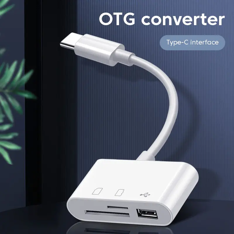 Bộ Chuyển Đổi loại C, Đầu đọc thẻ nhớ TF CF SD, Bộ Chuyển Đổi thẻ USB C, Máy viết OTG, Đầu đọc thẻ nhớ Nhớ Nhỏ gọn Flash USB-C, Tương thích với Macbook, Huawei, Samsung, IPad Pro, Máy đọc thẻ USB Type C 4