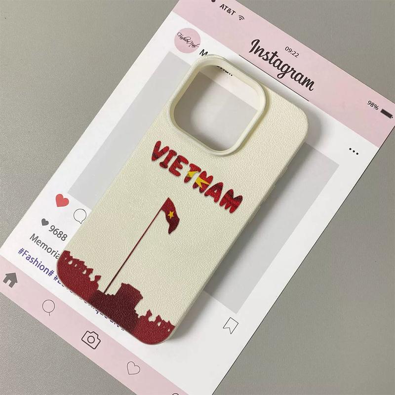 Ốp lưng jelly da cờ Việt Nam chống sốc cho iPhone 17 Pro Max 17 15 14 13 12 11…