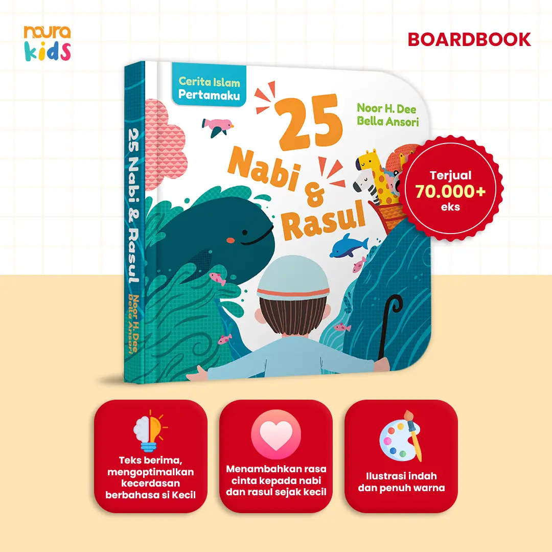 [Mizan] Buku Anak Cerita Islam Pertamaku: 25 Nabi Dan Rasul (Boardbook)