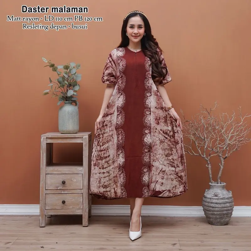 daster malaman cap rayon twill premium busui motif kekinian batik pekalongan bisa cod Nyaman Dress Bumil Tebal Pendek 4