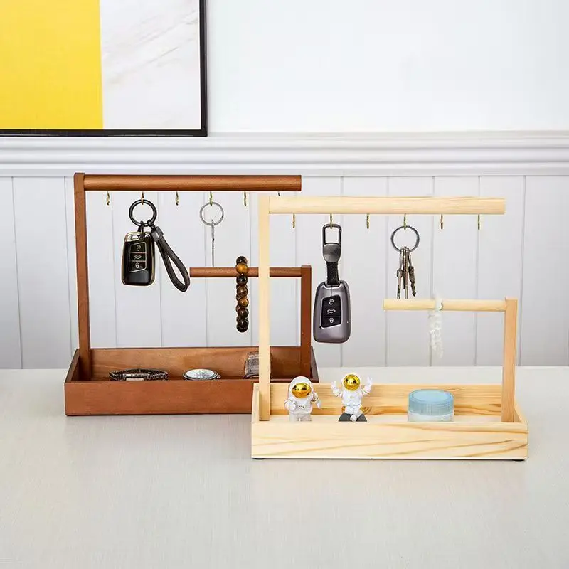 Japanese jewelry rack key hanging rack entrance rack multifunctional storage rack desktop storage box display rack hanging keys Organiser Hangable