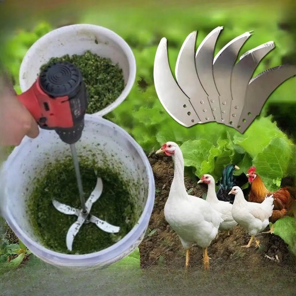【COD 100% Aman】Pisau Mesin Pencacah Rumput Sayuran Multifungsi Pakan Ternak Entok Ayam untuk Dinamo dan Stick Bor Giling