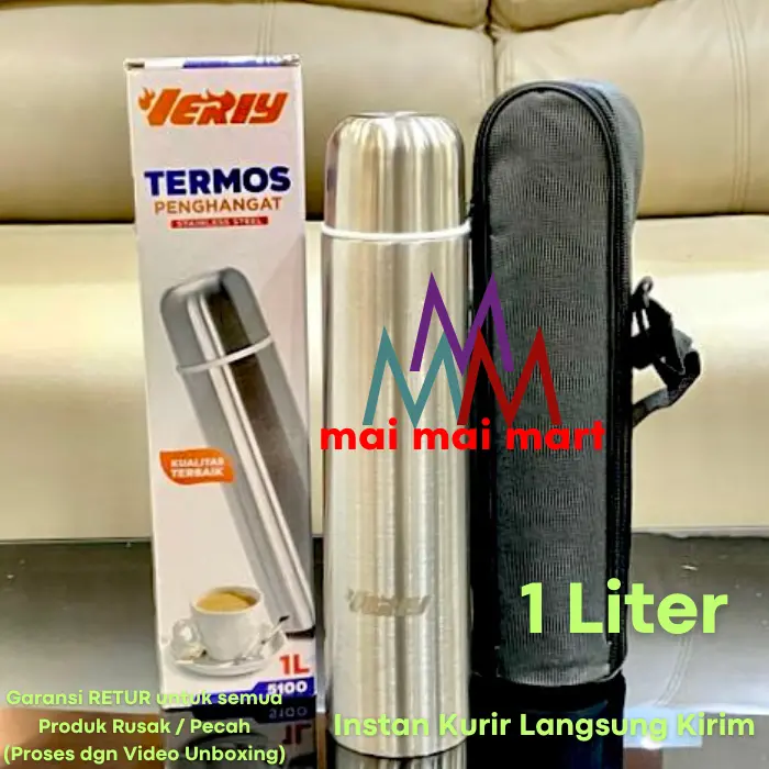 Termos Stainless Steel Premium 1 Liter Tumbler VERLY 5100 Food Grade Vacuum Flask - Thermos