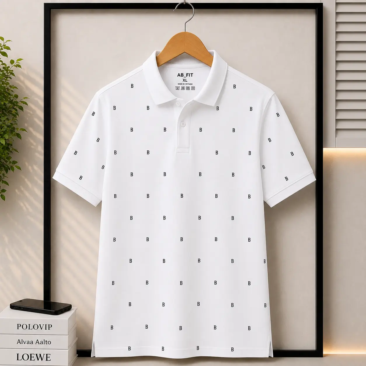 Áo Polo nam nữ ABFIT chữ B cổ bẻ thun CVC co dãn thoáng mát , hút mồ hôi , phối trơn viền ngắn tay trẻ trung cotton  Menswear Shirt trắng đen , cho bố A38 Nhung Có Cổ