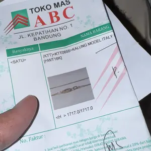 Kalung model paperklip emas tua 16k