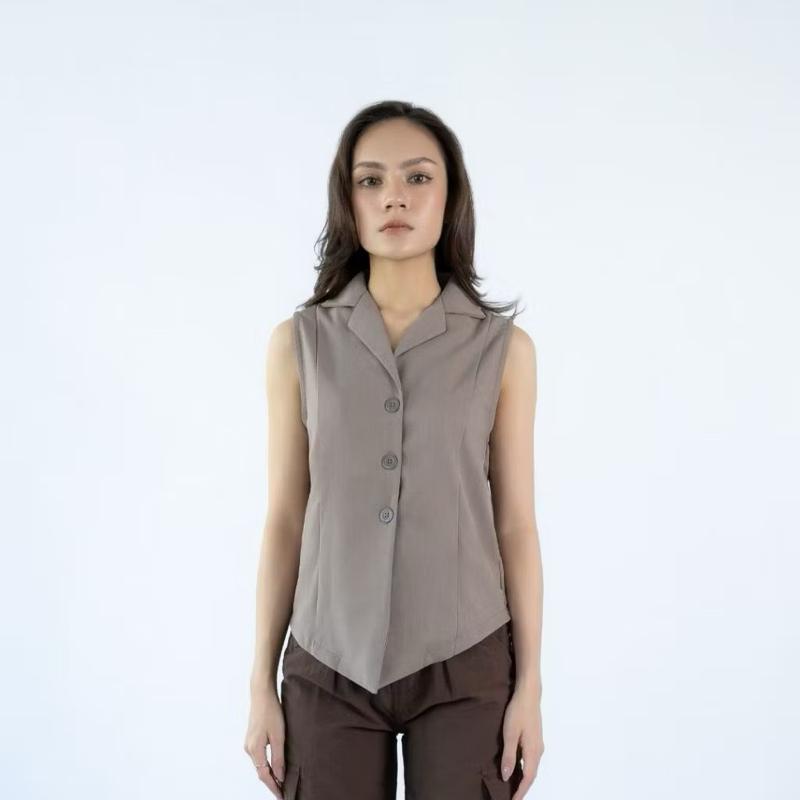 Atasan Rompi Vest Wanita Basic Sleeveless Top | ELORAÉ - Gabby Vest 0