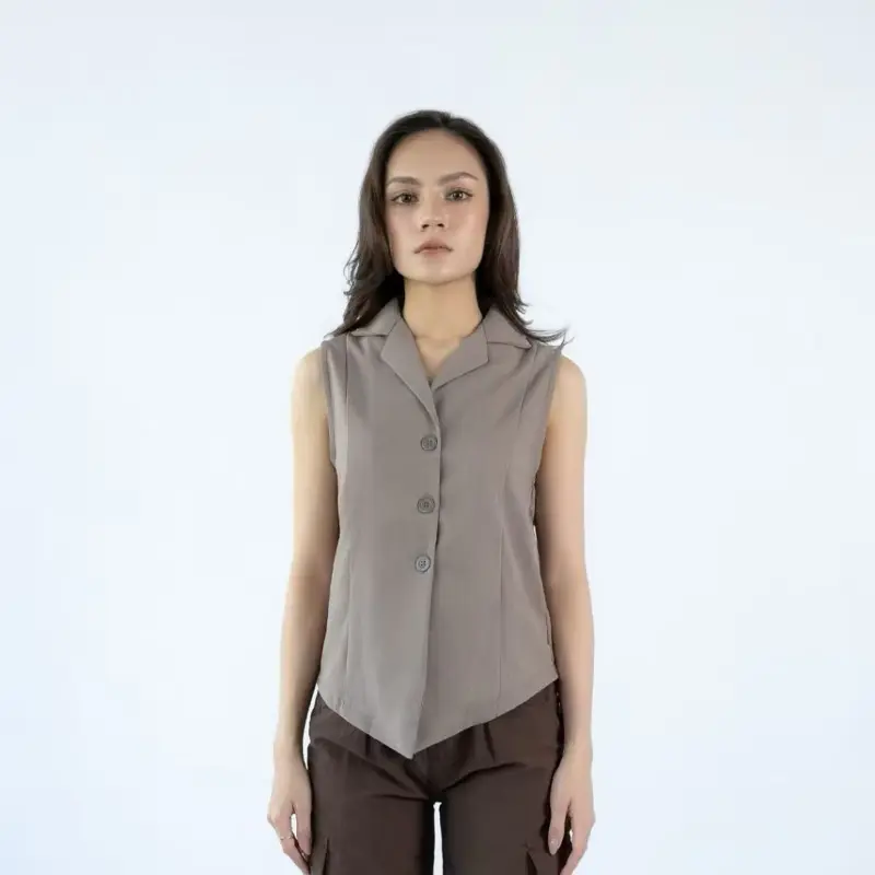 Atasan Rompi Vest Wanita Basic Sleeveless Top | ELORAÉ - Gabby Vest 0