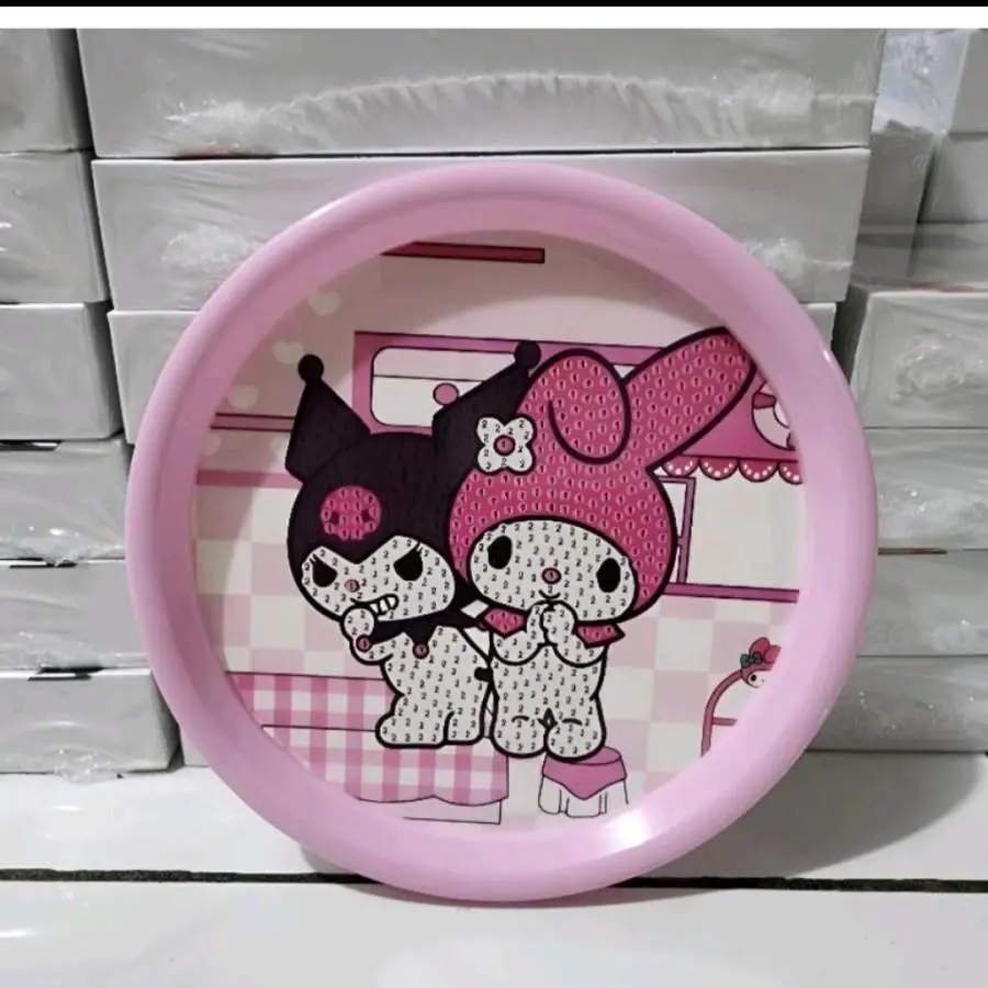 ecer 16cm gambar diamond painting manik-manik tempel anak lucu kreatif anak karakter My Melody dan Kuromi