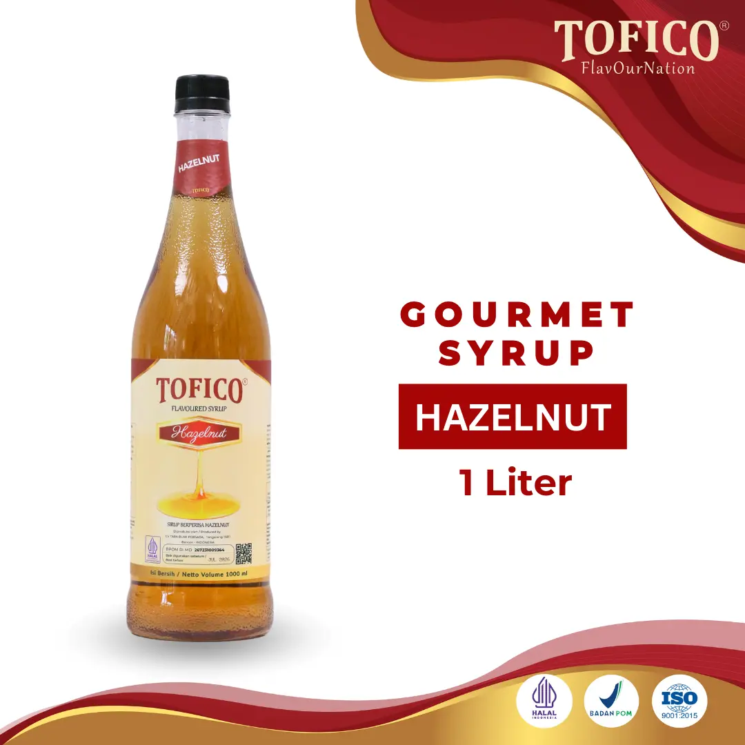Syrup Hazelnut Tofico / Sirup Rasa Hazelnut Premium 1 Liter / Tofico Syrup Official