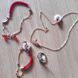 (Bebas beli 2 dapat bonus) Set06 Kalung koi Gelang tali merah gesper perdamaian koi dan kalung keberuntungan tahun zodiak gadis giok Hetian sebagai hadiah ulang tahun untuk pacar