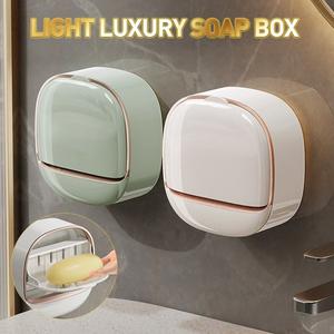 Bathroom Luxury Soap Box Wall-Mounted Soap Holder Organizer Soap Dispenser Bathroom Accessories