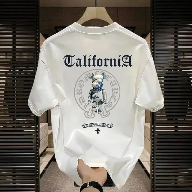 T-Shirt IMOK Bermotif Katun Murni Lengan Pendek Unisex Musim Panas Kaos Lembut Wanita Polos Tee Loose Baju Oversize Putih Cewek Spandex Distro Pria Dewasa Atasan Tulisan Couple Oblong 4