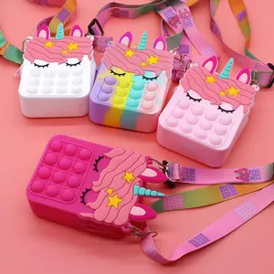 Tas Pop It Unicorn / Tas Anak Pop It /Tas selempang Pop it Relieve Stress Fashion Bag