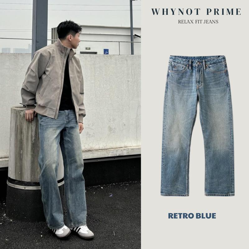 QUẦN JEAN WASH MÀU RETRO VINTAGE PRIME | QUẦN BÒ NAM NỮ FORM SUÔNG ĐỨNG THOẢI MÁI