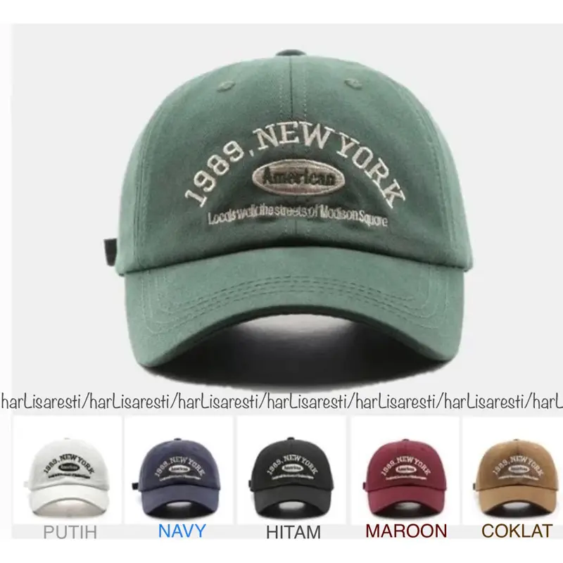 Topi cowok baseball cap New York 1989 premium terbaru Pria Wanita/ Topi terbaru fashion pria wanita distro bordir