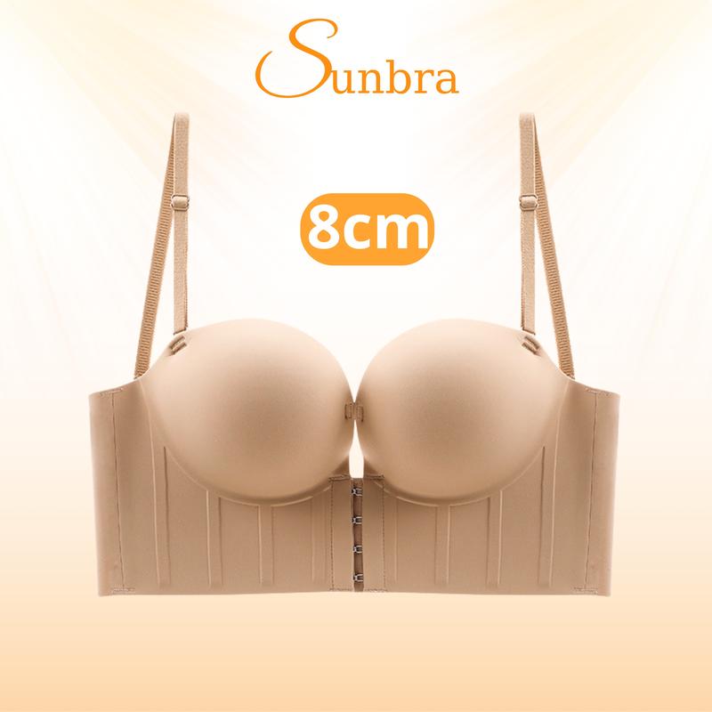 Áo Lót Đúc Su Không Gọng Cài Trước Đệm 8cm Tạo Khe SUN BRA 8711