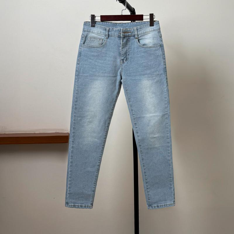 Quần jean nam xanh nhạt không rách form skinny QJN9E53 Pants Menswear Có Túi