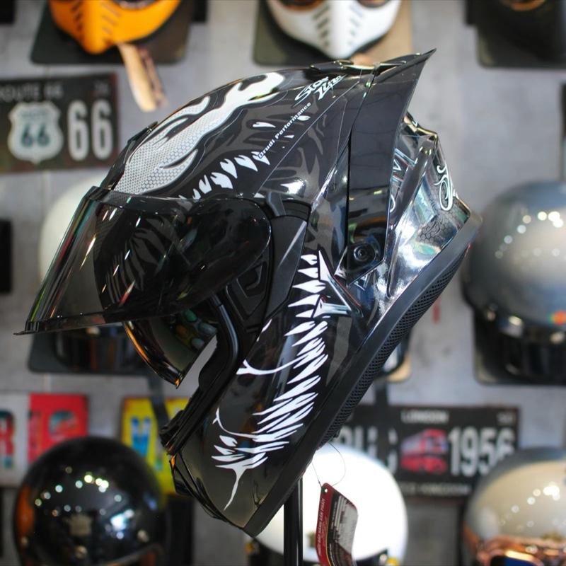 Nón Bảo Hiểm M266 2 Kính Lên Tem Vnom Chất Ngầu Cho Mọi Lứa Tuổi - Helmet Nón Bảo Hiểm