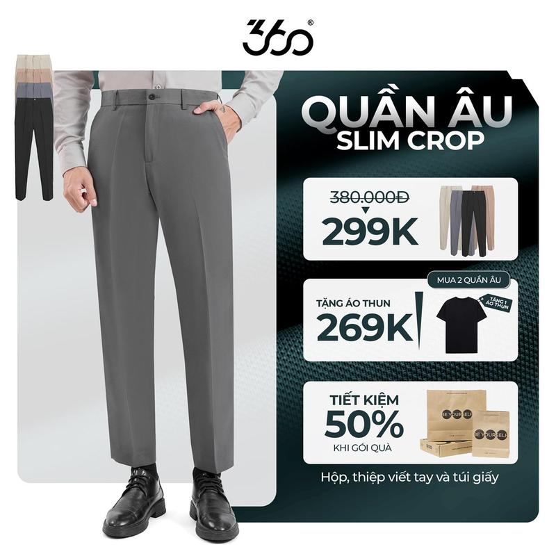 [Mua 2 tặng 1] Quần tây nam vải tuyết Hàn BADASS quần âu ống đứng ngắn trên mắt cá - QACOL420