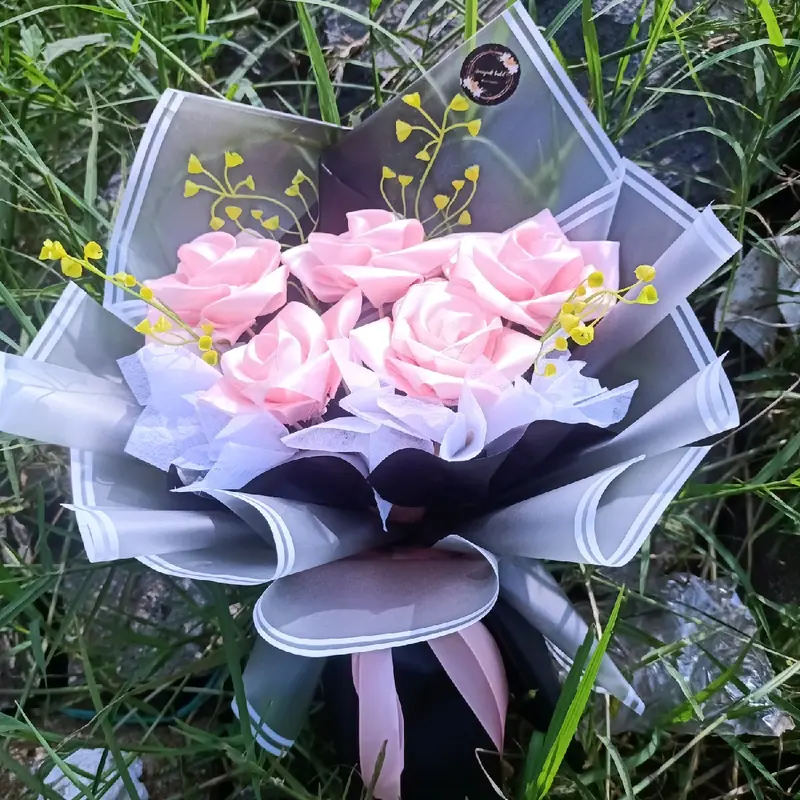 buket bunga pita satin murah meriah 3